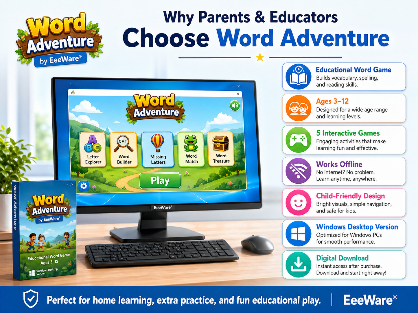 Word Adventure for Windows Desktop – Educational Word Game for Children