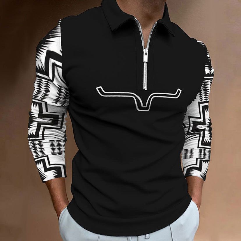 Men's Zipper Casual Men's Personality 3D Digital