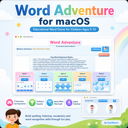 Word Adventure for macOS – Educational Word Game for Children