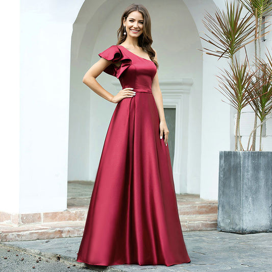 High-End Satin Evening Dress