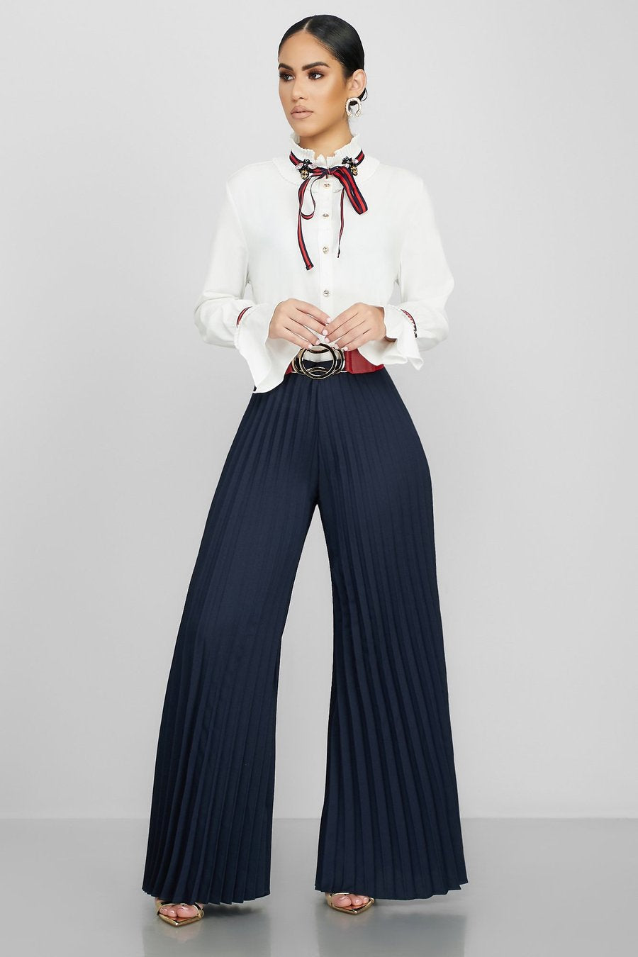 Fashionable Casual Pleated Wide-leg Women's Pants