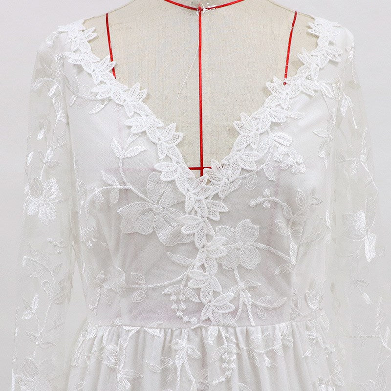 Long Sleeve Lace Evening Dress