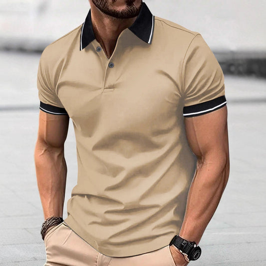 Men's Casual Button Short Sleeve Business Lapel Shirt