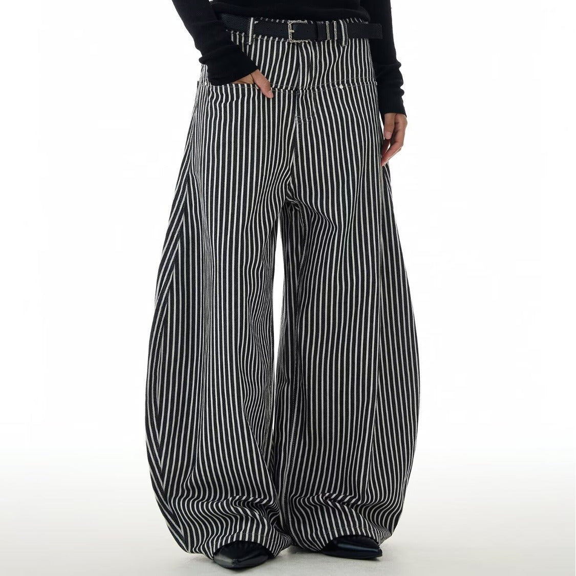 Lazy Style Straight-leg Pants With A Curved Knife Wide-leg Floor-sweeping Design