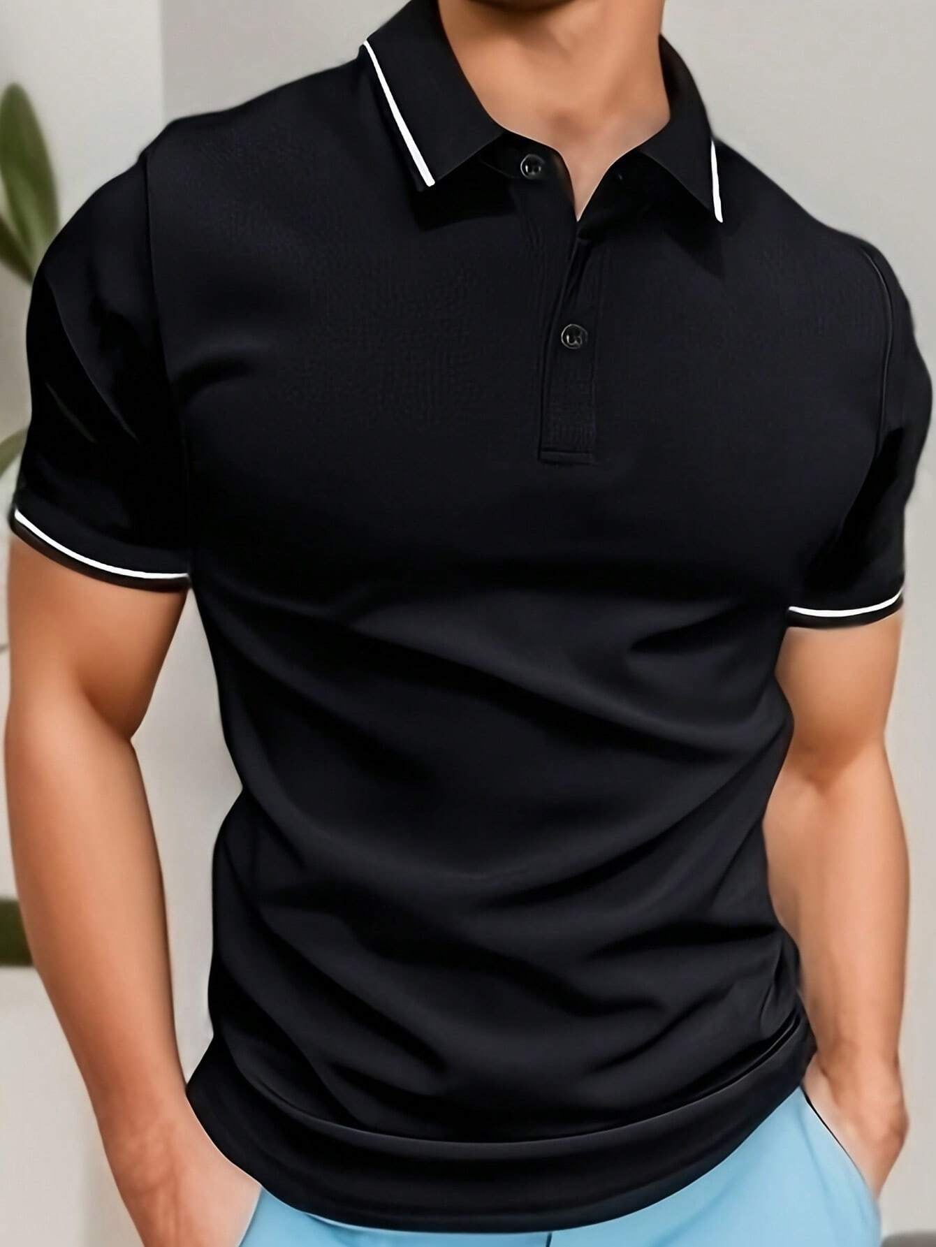 Men's Casual Button Short Sleeve Business Lapel Shirt