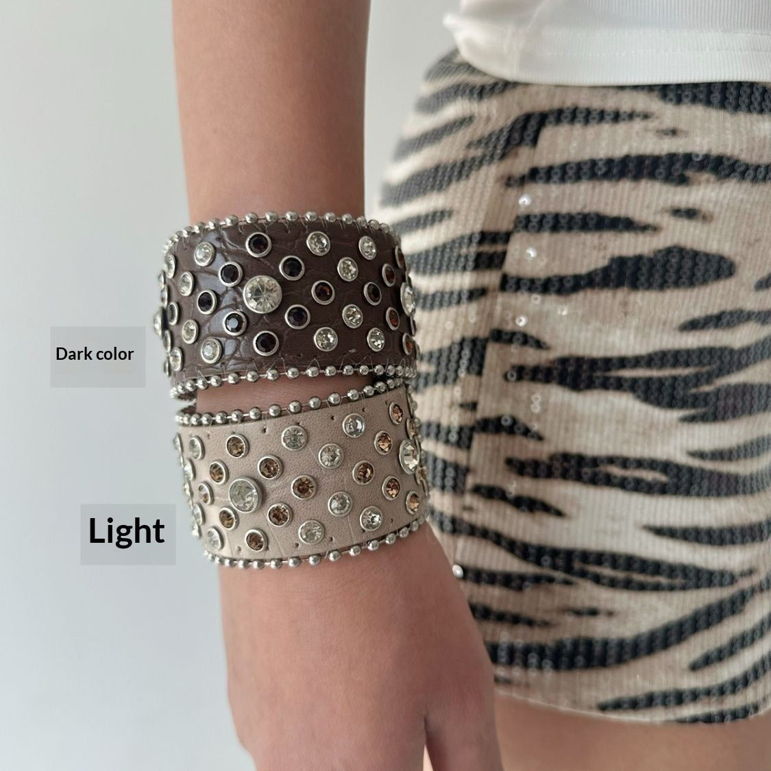 Heavy-duty Wide-style Retro Western Leather Snap Bracelet