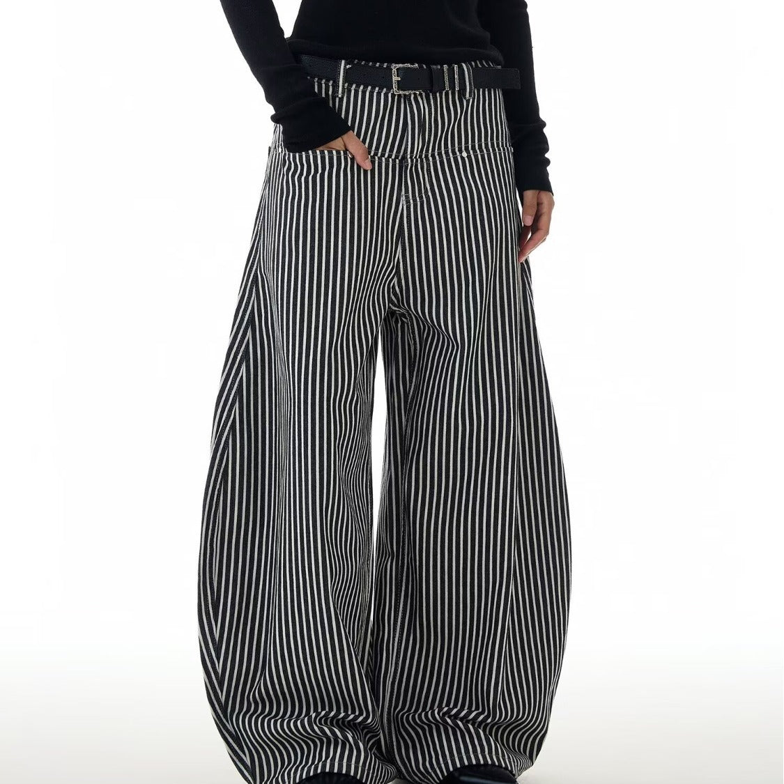 Lazy Style Straight-leg Pants With A Curved Knife Wide-leg Floor-sweeping Design