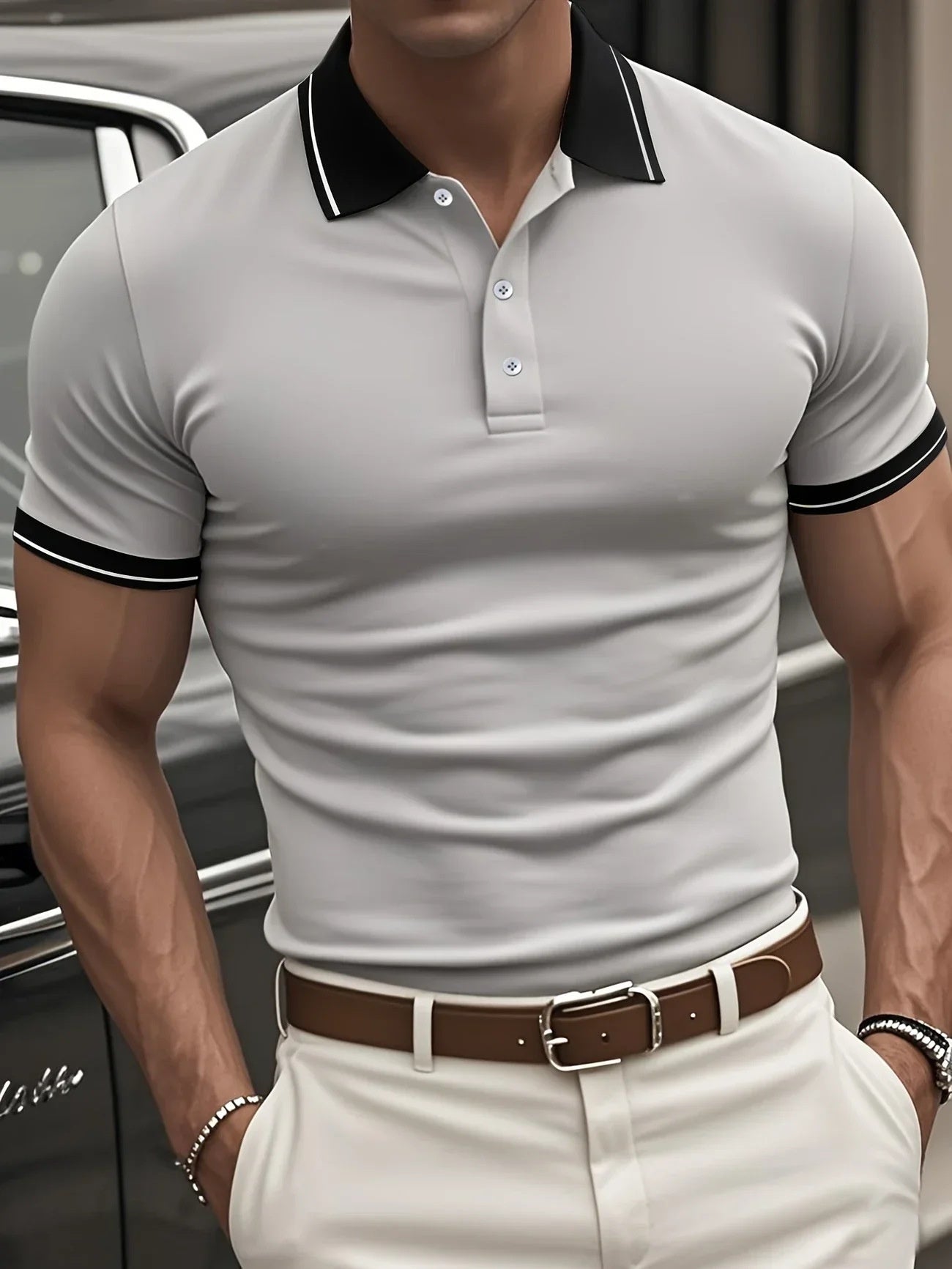 Men's Casual Button Short Sleeve Business Lapel Shirt