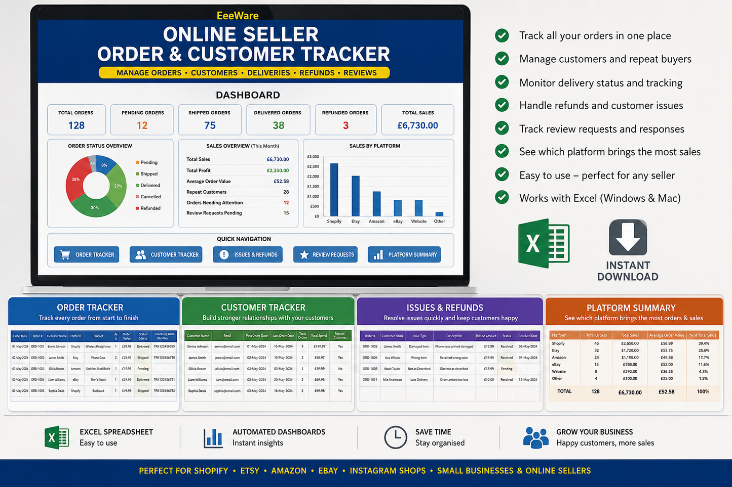 EeeWare Online Seller Order & Customer Tracker