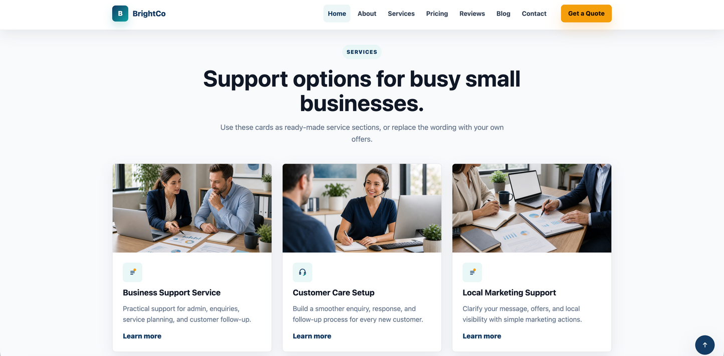 Small Business HTML Website Template
