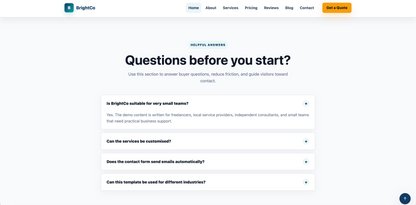 Small Business HTML Website Template