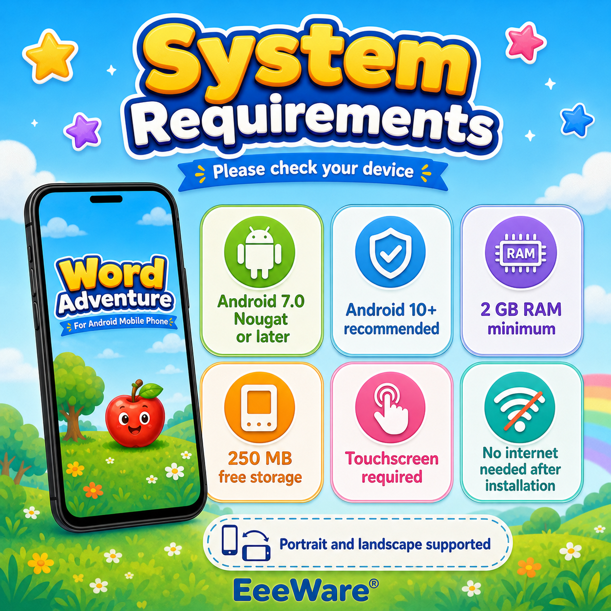 Word Adventure for Android Mobile Phone – Educational Word Game for Children
