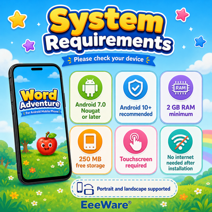 Word Adventure for Android Mobile Phone – Educational Word Game for Children