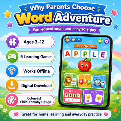 Word Adventure for Android Mobile Phone – Educational Word Game for Children