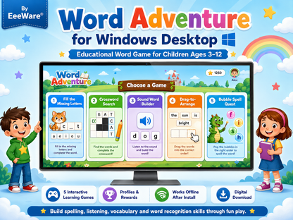 Word Adventure for Windows Desktop – Educational Word Game for Children
