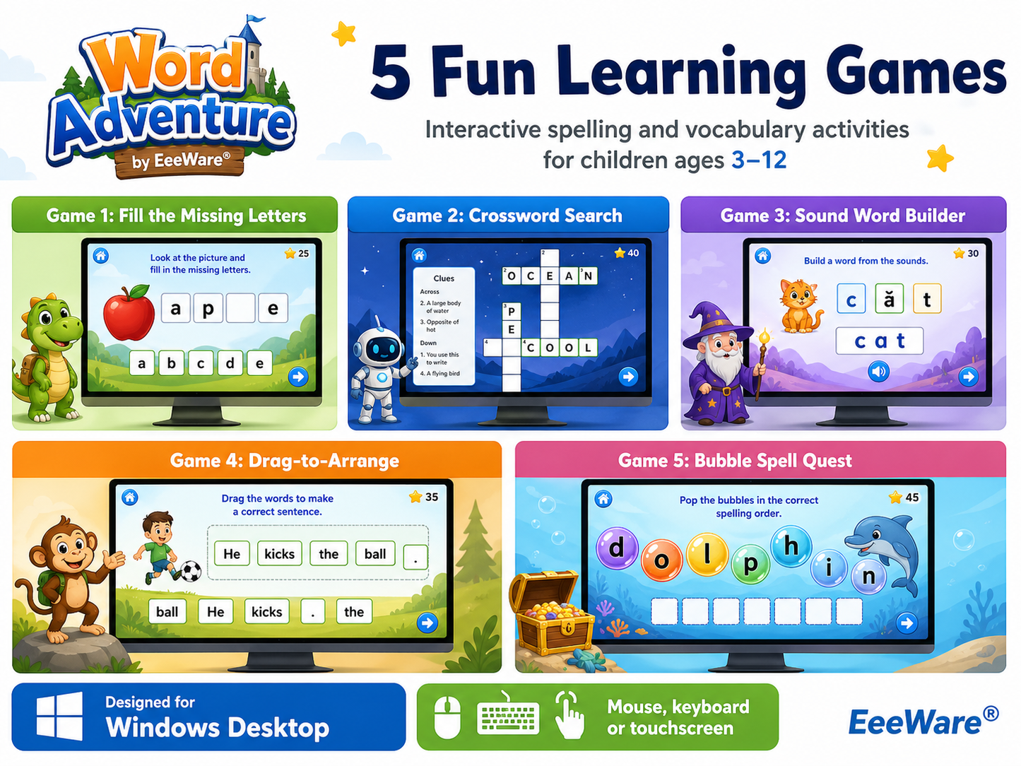 Word Adventure for Windows Desktop – Educational Word Game for Children