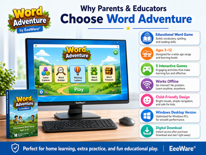 Word Adventure for Windows Desktop – Educational Word Game for Children