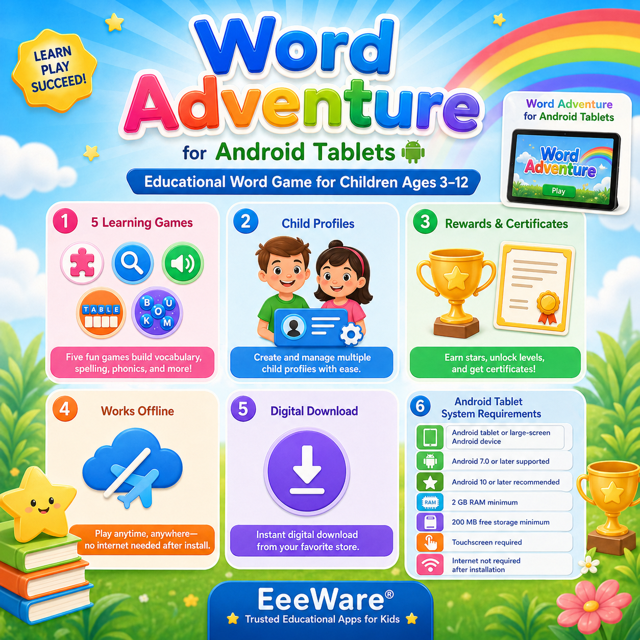 Word Adventure for Android Tablet – Educational Word Game for Children