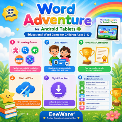 Word Adventure for Android Tablet – Educational Word Game for Children