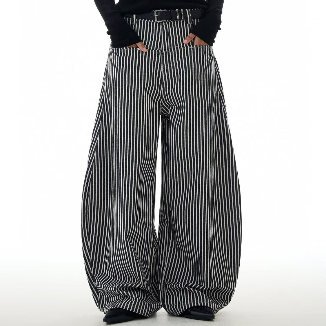 Lazy Style Straight-leg Pants With A Curved Knife Wide-leg Floor-sweeping Design