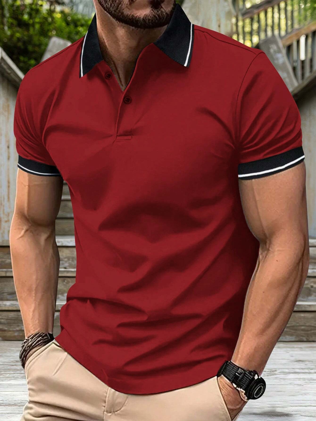 Men's Casual Button Short Sleeve Business Lapel Shirt