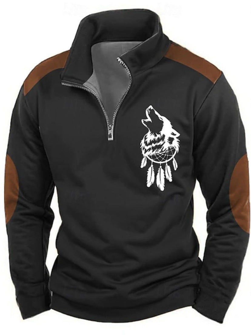 Men's Zipper Casual Men's Personality 3D Digital