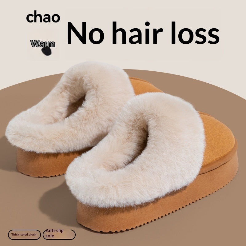 Indoor Warm Anti-slip Thick Sole Deodorant Couple Cotton Slippers